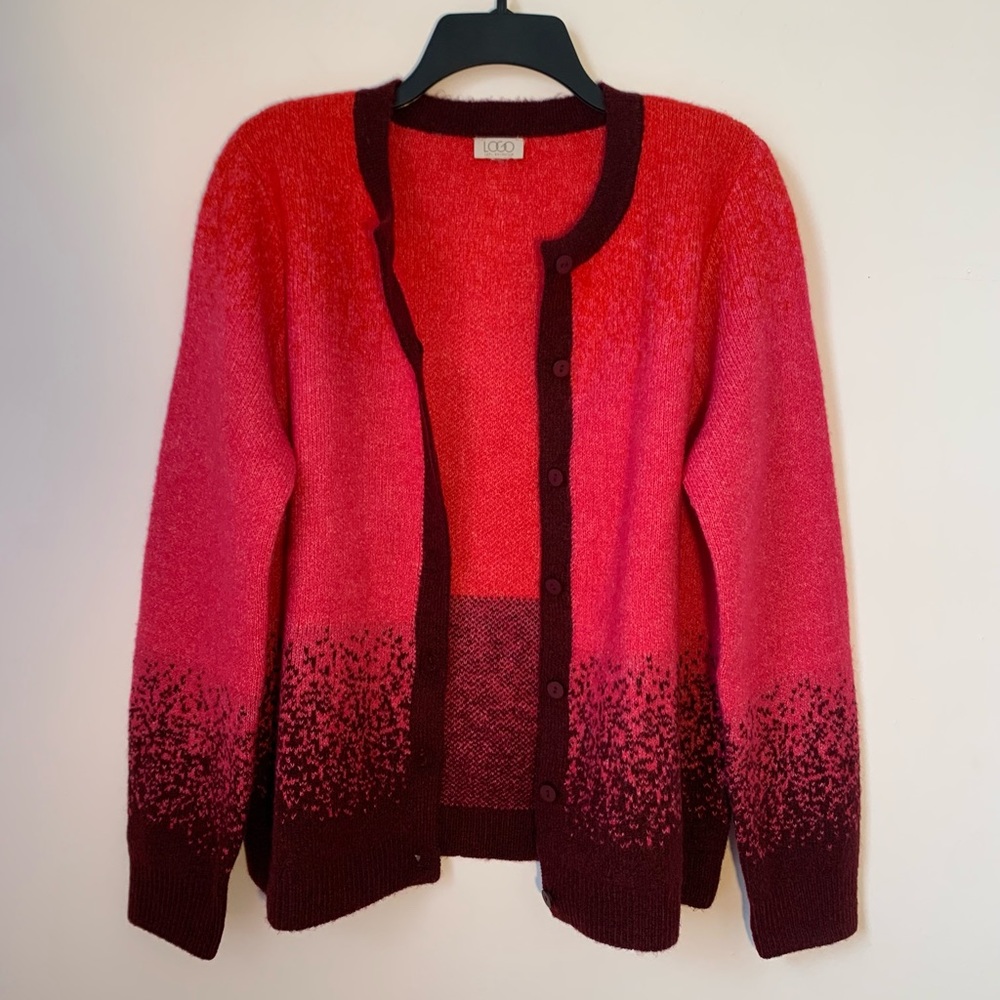 Logo Brushed Pink Ombré Cozy Cardigan Medium - Picture 7 of 10